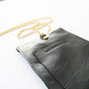 Black Leather Mobile Sleeve w. Neck Chain