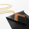 Black Leather Mobile Sleeve w. Neck Chain