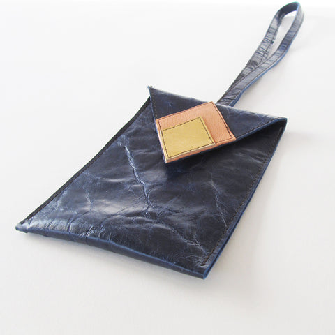 Blue Leather Mobile Sleeve