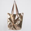 Golden Pleated Tote Bag