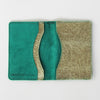Green / Gold Leather Cardholder 3 slots
