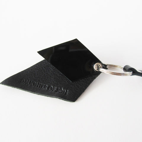 Black Leather Keyfob