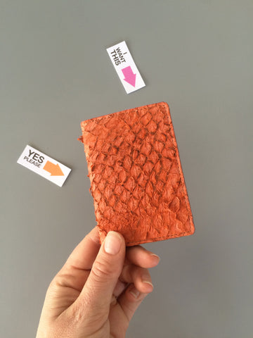 Orange Perch Fish-leather Cardholder